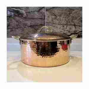 Pot de service en cuivre écologique très demandé prix raisonnable ustensiles de cuisine exportateur type assiette plat de riz - Product Image 2