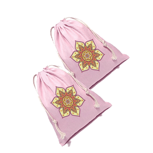 ถุงช้อปปิ้งผ้าคอตตอนแบบพับได้ใช้ซ้ำได้กระเป๋าช้อปปิ้งแบบเชือกผูกปากถุงสำหรับร้านขายของชำ - Product Image 2