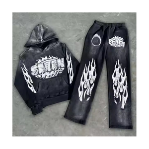 Ensemble de jogging à capuche OEM pour hommes, délavé à l'acide, design unique de haute qualité pour la saison d'hiver, survêtements grande taille pour adultes, nouveauté - Product Image 4