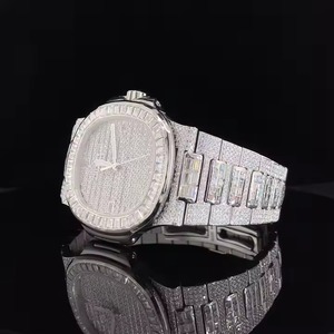Reloj analógico de acero inoxidable personalizado de alta calidad, 20mm, resistente al agua, diamante, Baguette, unisex - Product Image 3