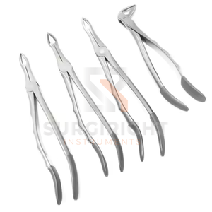 Juego de fórceps largos de extracción de 4 dientes Juego de fórceps de extracción de dientes dentales de acero inoxidable de alta calidad por Surgiright Instruments - Product Image 1
