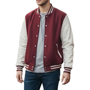 แจ็คเก็ตบอมเบอร์กันน้ำสไตล์คลาสสิกแบบวิทยาลัยสำหรับฤดูหนาว พร้อมขอบขนแกะและโลโก้แบบกำหนดเอง - Product Image 6