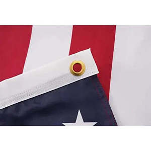 ธงชาติอเมริกันแบบหนาพิเศษ ขนาด 3x5 ฟุต แบบสองด้าน พร้อมห่วงทองเหลือง 2 จุด เสาธงไฟเบอร์กลาสสำหรับใช้งานกลางแจ้งทุกสภาพอากาศ ผลิตในสหรัฐอเมริกา - Product Image 2