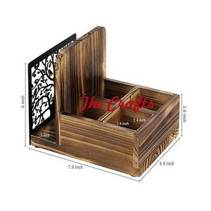 Porte-couverts en bois et en fer de très bonne conception, porte-couverts et porte-serviettes pour accessoires de table - Product Image 1