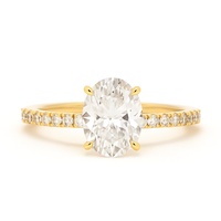 Bague de fiançailles solitaire personnalisable en or 14 carats avec diamant ovale de 1 carat CVD cultivé en laboratoire, couleur E, clarté VVS2, certifié IGI