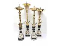 Chicha Miniature Arabe Traditionnelle Égyptienne Farida en Laiton Laqué de Luxe avec Tige en Cuivre de 65 cm – Offre Spéciale