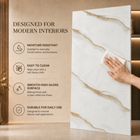 Panneau mural en PVC effet marbre gris, texture pierre, finition brillante, matériau de décoration intérieure MORLENX, plaque de marbre blanc moderne, panneau UV.