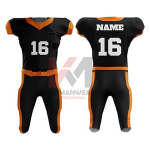 Uniformes de football américain de jeunesse de sublimation conçus sur mesure de la plus haute qualité pantalon intégré en jersey sergé personnalisé - Product Image 1