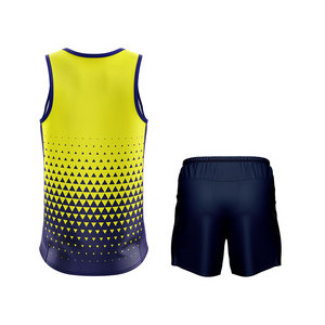 2025 Chaleco de uniforme de pista personalizado y pantalones cortos Nuevo diseño con logotipo de equipo Impresión digital Conjunto de corredores sin mangas - Product Image 2