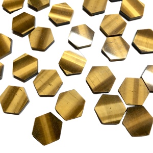 Vivaaz Gems 100% Natural Tiger Eye Flat Gemstone 12mm Hexagon Cabochon Top Color IGI Certified Tratamiento térmico para calibrado - Product Image 4