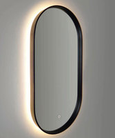 Miroir LED ovale moderne en verre, éclairage ambiant 360°, bord fin, 100% fabriqué en Italie, export, pour mariage et salle de bain - Ventes Flash