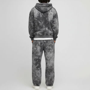 Conjuntos Deportivos de Algodón para Hombre, Pantalones Deportivos con Estampado y Sudadera con Cremallera, Ropa Deportiva Informal, Conjuntos Deportivos con Lavado Ácido para Hombre - Product Image 3