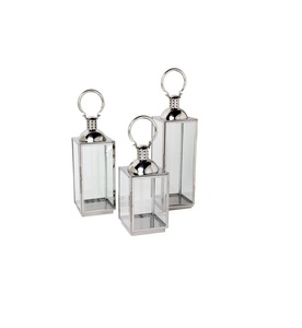 Farol Moderno de Acero Inoxidable con Aspecto de Cristal para Patio, Jardín y Decoración de Interiores de Sala de Estar con un Estilo Elegante - Product Image 1