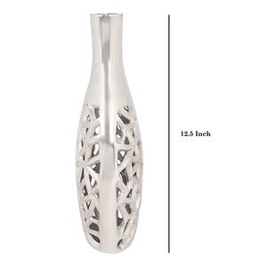 Vase à fleurs artisanal en aluminium de style côtier, finition martelée argentée, élégant pour les décorations de mariage, les événements et l'affichage de plantes d'intérieur - Product Image 6