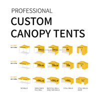 Tonnelle de 3x3 m à structure en aluminium, imperméable, pour événements extérieurs, salons professionnels, expositions, chapiteau, gazebo, personnalisable en polyester