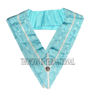 Tablier en tissu de cuir d'officier de métier de régalia maçonnique avec le collier brodé utilisation de ruban de couture de couture de franc-maçon - Product Image 6