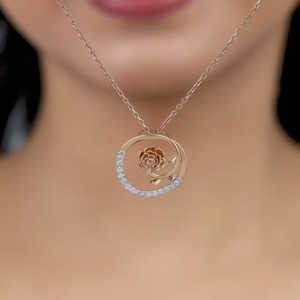 Blissful Shine Diamond <b>Pendant</b> in <b>Rose</b> <b>Gold</b> Elegant Charm Necklace - Product Image 3