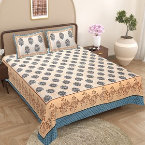 Trending King Size Bed <b>Sheets</b> And Pillow Cases Pure Cotton Traditional Hotel & Home Bedsheets With Pillow Covers at Bulk Price - Product Image 1