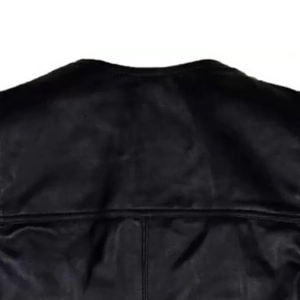 Haute qualité en cuir noir hommes gilet nouvelle dernière conception 2025 hommes gilet en cuir/moto en cuir gilet avec logo personnalisé - Product Image 6