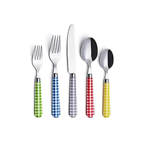 Precio asequible Cubiertos de acero espejado Juego de cucharas Mango multicolor Logotipo personalizado Cubiertos Juego de cubiertos Calidad Premium - Product Image 4