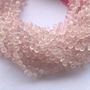 4mm 6mm 8mm Natural <b>Rose</b> <b>Quartz</b> Stone Faceted Tear Drops Briolette Cut Beads Strands for Jewelry Making Necklace <b>Bracelet</b> Direct - Product Image 4