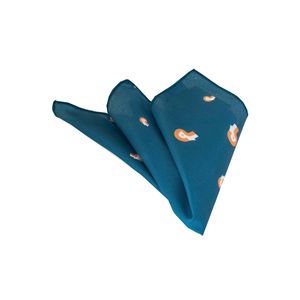 Pañuelo de Bolsillo para Hombre Adulto con Estampado Textil, Color Azul Petróleo, Talla Única, Hecho en Turquía - Product Image 1