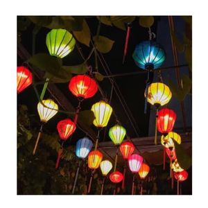 Lanterne en soie pliable du Vietnam Lanterne suspendue en tissu de soie vietnamienne éclairée - Product Image 6