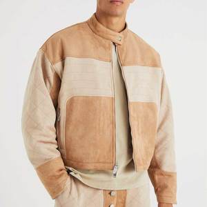 2025 vente en ligne du marché pas cher prix veste en cuir de vachette pour hommes couleur beige et beige industrie tendance veste en cuir pour hommes - Product Image 4