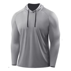 Camisa con capucha de manga larga ligera atlética de alta calidad con diseño personalizable Camisa con capucha de manga larga ligera atlética para hombre - Product Image 3