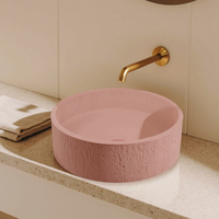 Mohom Lavabo de salle de bain et lavabo de comptoir rond en béton de couleur unie au design moderne personnalisable avec capacité de 16L écologique