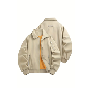 แจ็คเก็ตบอมเบอร์มีซิปสำหรับผู้ชายเสื้อกันลมน้ำหนักเบาเสื้อแจ็คเก็ตบอมเบอร์มีซิปสำหรับฤดูหนาว - Product Image 3