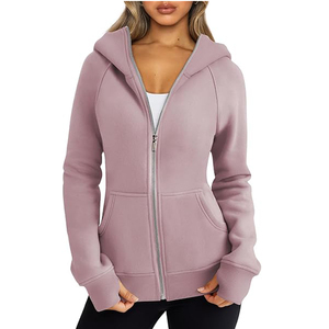 Sweat à capuche confortable en coton pour filles, style bomber slim tendance, motif animal, mode hiver, séchage rapide, fermeture éclair rembourrée - Product Image 5