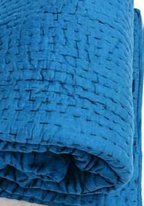 Colcha Kantha de Algodón Puro Hecha a Mano, Estilo Tradicional, Teñida a Mano, Estilo Bohemio, Lavable, para Hotel, King, Queen, Twin - Product Image 2