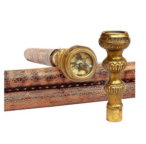 Boussole Top Canne Poignée En Laiton Pliable Bâton De Marche pour Unisexe En Cuir En Bois Bâton De Marche De Style Traditionnel pour - Product Image 6