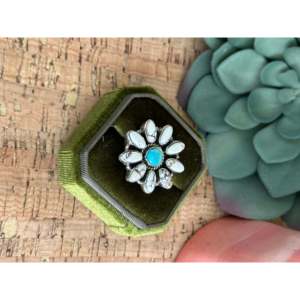 Southwest Handmade Opal & Multi Stone Sterling <b>Silver</b> <b>Adjustable</b> <b>Ring</b> - Product Image 4