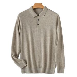 Suéter de Lana Merino para Hombre, Cuello Polo, Jersey, Otoño Invierno, Nuevo, Informal, Holgado, Camisas para Hombre, Tops Cálidos y Suaves - Product Image 3