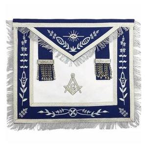 Hand Embroidered <b>White</b> Master Mason <b>Apron</b> Durable Leather Attractive Jeweled Detail Personalized Style Masonic Pet Collars - Product Image 3