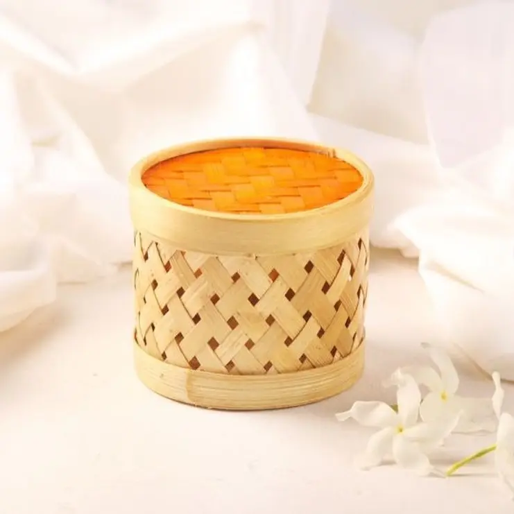 Wholesale woven natural handmade boxes cheap price bamboo box with custom design private brand accepted