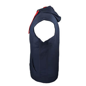 Vêtements de sport décontractés pour hommes Concevez vos propres sweats à capuche sans manches Impression unie sans manches Gym Sweats à capuche pour hommes - Product Image 2