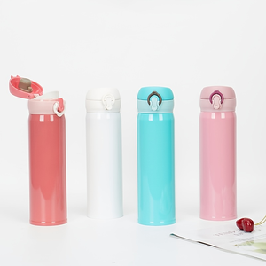 CL 500ml Stainless Steel Vacuum <b>Flask</b> Pop Up Lid Bounce Thermos <b>Bottle</b> for Travel Outdoor Car Fitness - Product Image 1