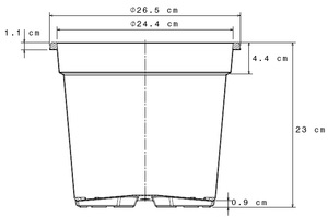 CDA de alta calidad, 27 cm de diámetro, macetas de plástico reciclado de 8,5 litros para vivero, varios colores, jardín, PP hecho para plantas saludables - Product Image 3