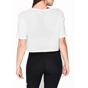Precio al por mayor Última llegada Mujeres Slim-Fit Crop Top Camisetas Logotipo personalizado Impresión Color sólido Transpirable Algodón O Short - Product Image 3