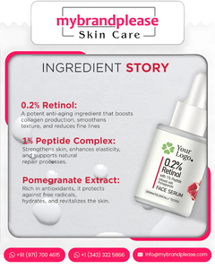 Sérum anti-âge pour le visage à 0,2 % de rétinol avec 1 % de peptides et d'extrait de grenade - Product Image 4