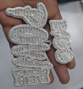 Lujo VVS diamante chapado en oro rosa helado Hip Hop joyería dos tonos letra inicial 925 plata esterlina personalizable IGI colgante - Product Image 1