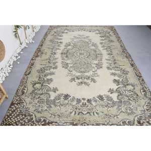 Tapis de 6,1 x 9,8 pieds, grand tapis vintage, tapis oriental beige - Product Image 1