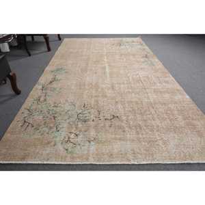 5.2x9.3 ft Turkish Vintage Rug, Large Rug, <b>Brown</b> <b>Wool</b> Rug - Product Image 3
