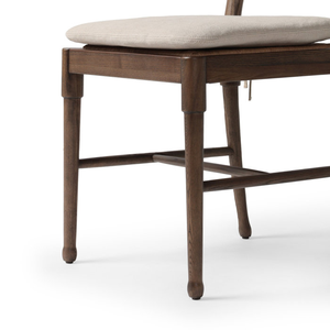 Silla Rústica de Madera con Respaldo de Cuerda Tejida y Asiento Acolchado - Product Image 6