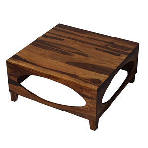 Mesa de centro de madera maciza de primera elección con diseño recortado elegante, perfecta para salas de estar modernas - Product Image 2