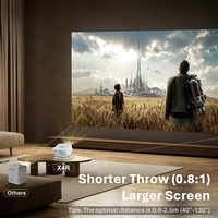 Proyector de Cine en Casa LCD Portátil Inteligente Android 14 con Soporte Full HD 1080P, Decodificación 8K, WiFi 6 Inalámbrico y Enfoque Automático para Películas y Juegos