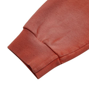 Nouvelle tendance surdimensionné poids lourd personnalisé lavé à l'acide sweats à capuche hommes Vintage sunfaded en détresse chaud rouge broderie patché à capuche - Product Image 5